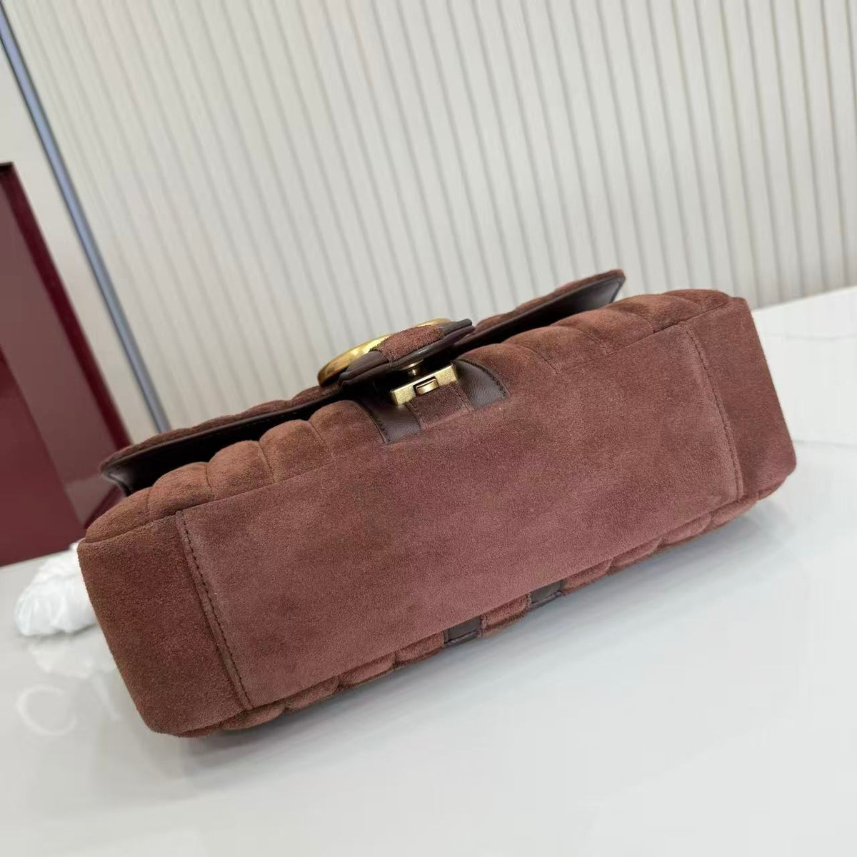 Gucci 2026 Jetset GG Marmont Bag 26cm Dark Brown Suede