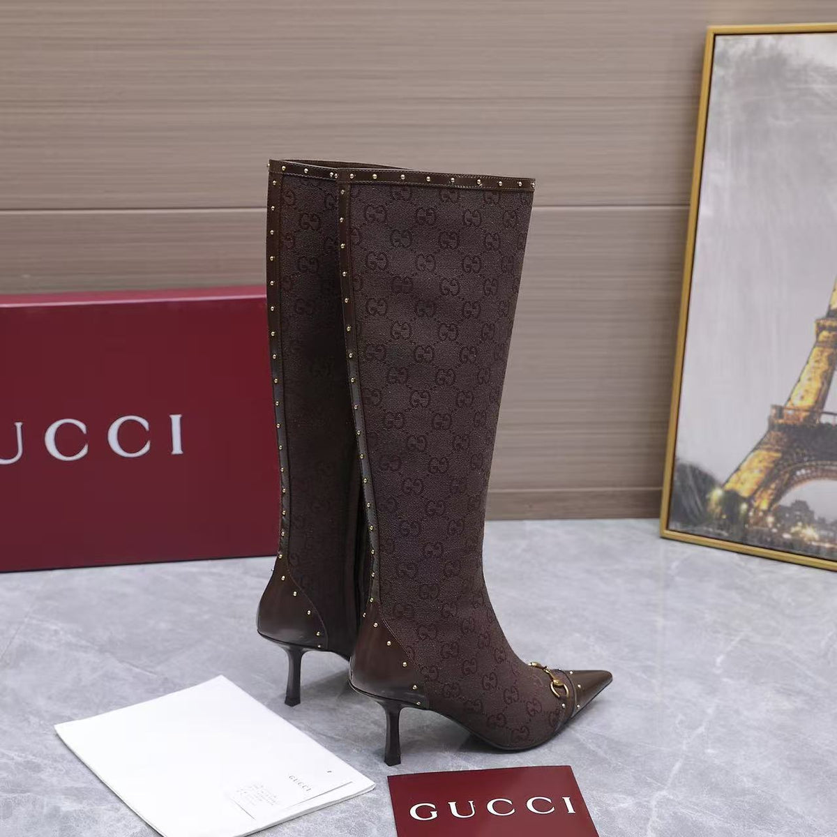 Gucci 2026 Donna Knee-High Boots 85mm Canvas