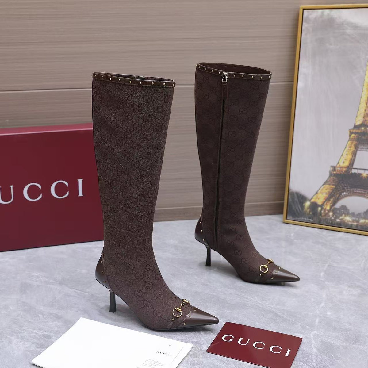 Gucci 2026 Donna Knee-High Boots 85mm Canvas