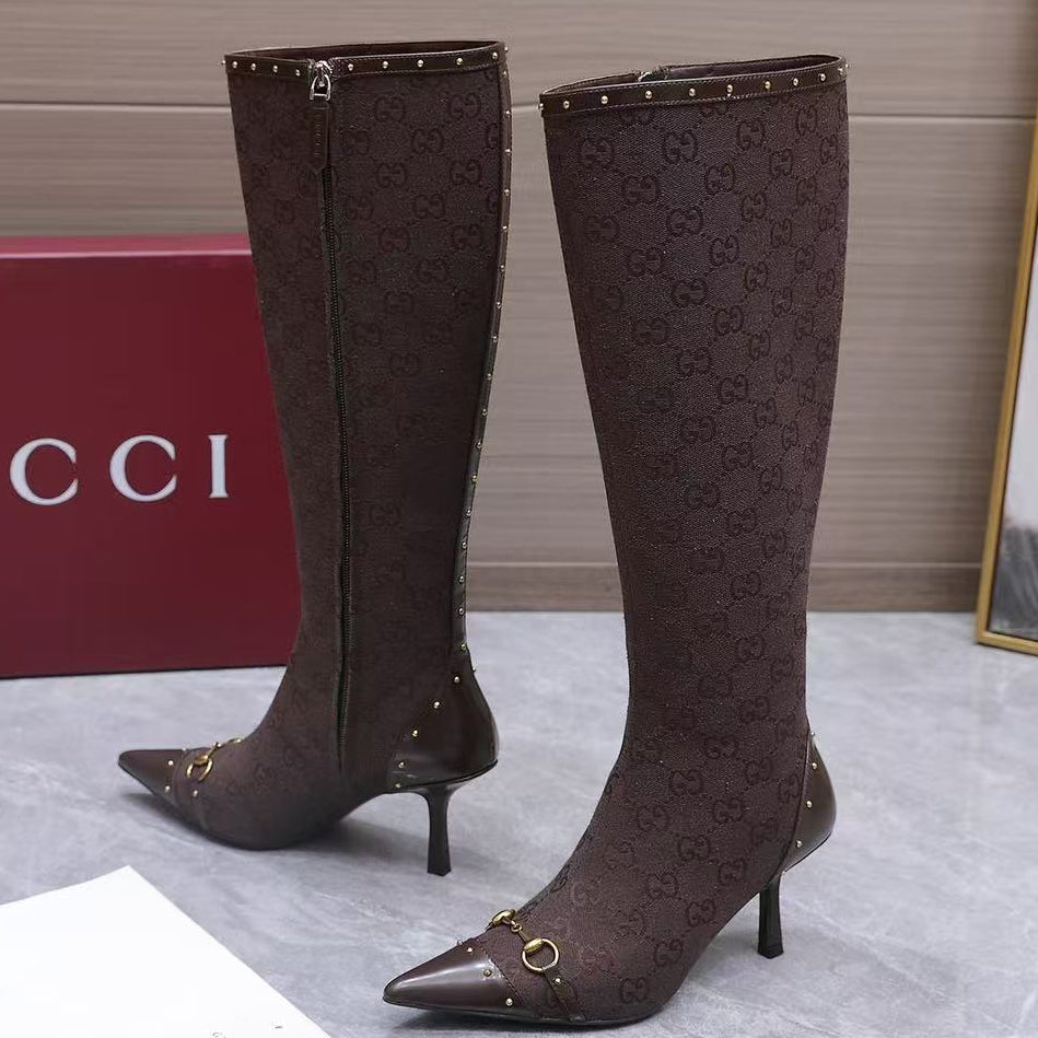 Gucci 2026 Donna Knee-High Boots 85mm Canvas