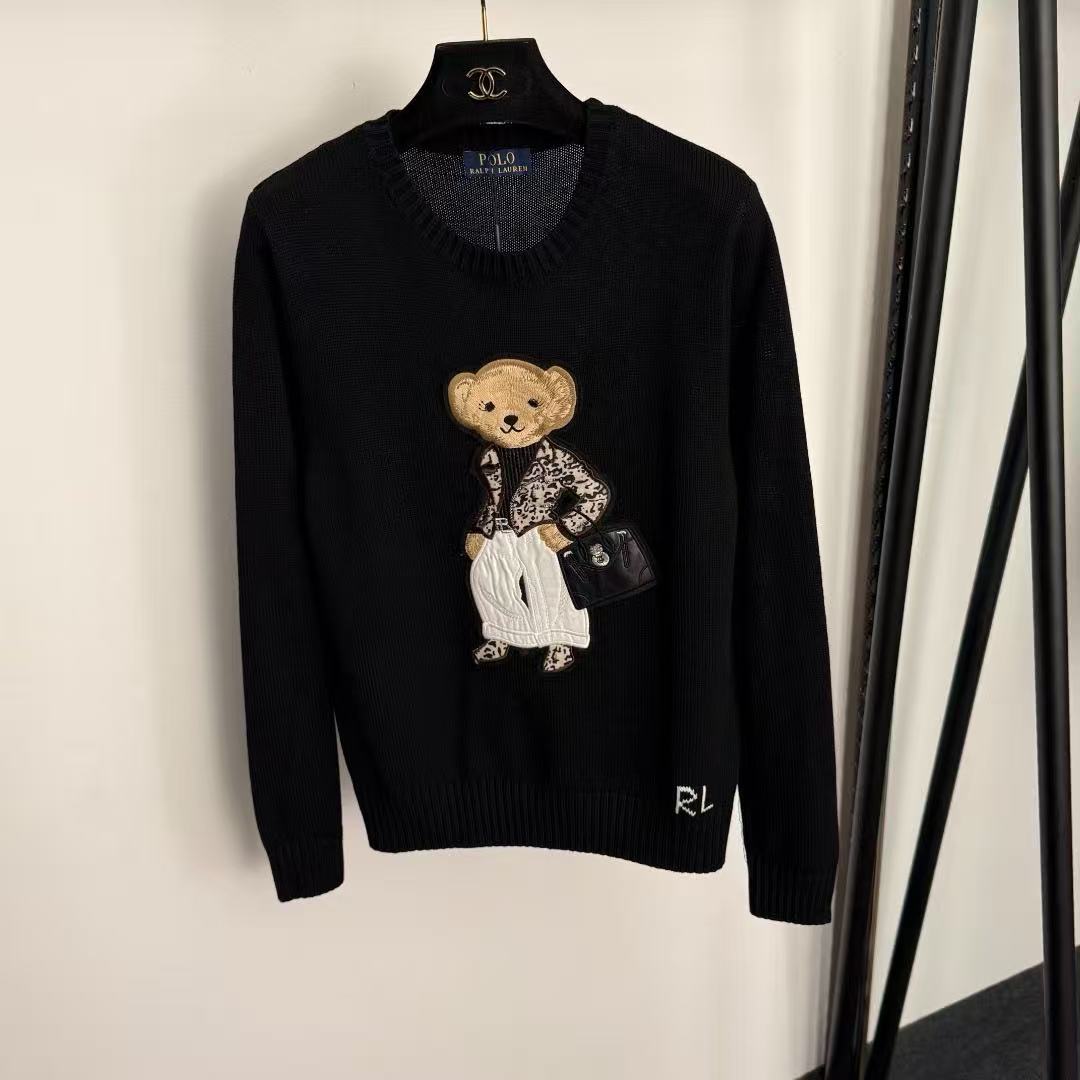 Ralph Lauren Moto Polo Bear Jumper Cashmere