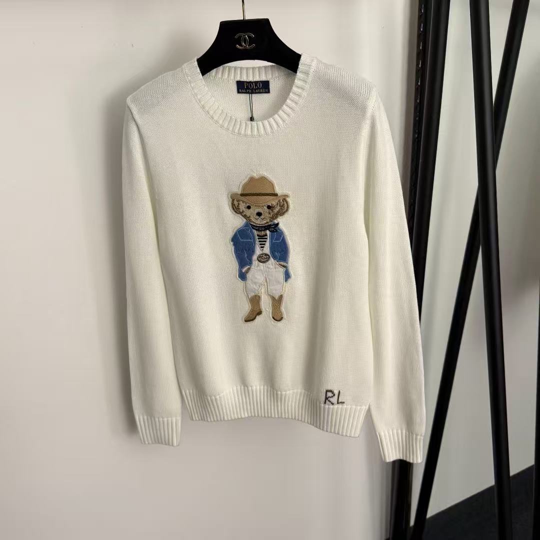 Ralph Lauren Moto Polo Bear Jumper Cashmere