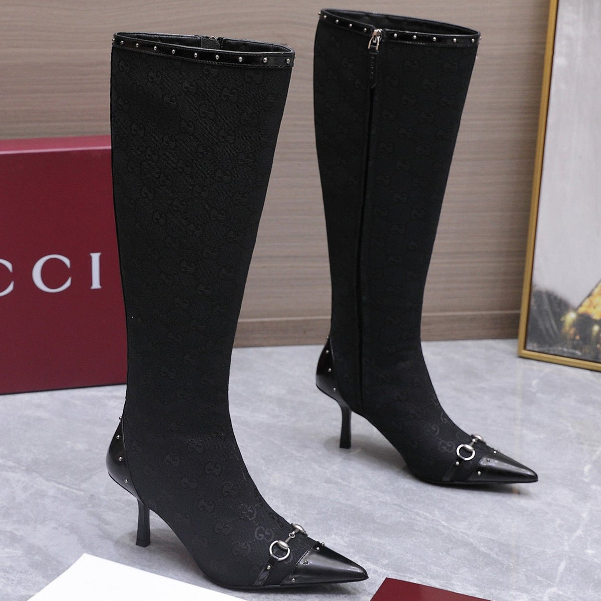 Gucci 2026 Donna Knee-High Boots 85mm Canvas