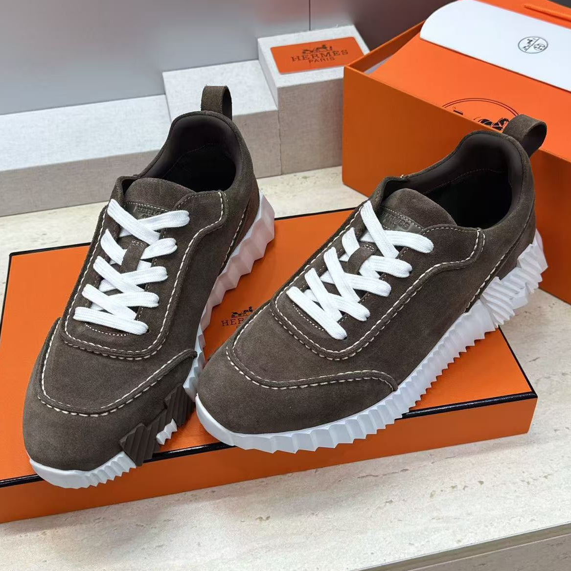 Hermes 2026 Next Sneaker Coffee Suede