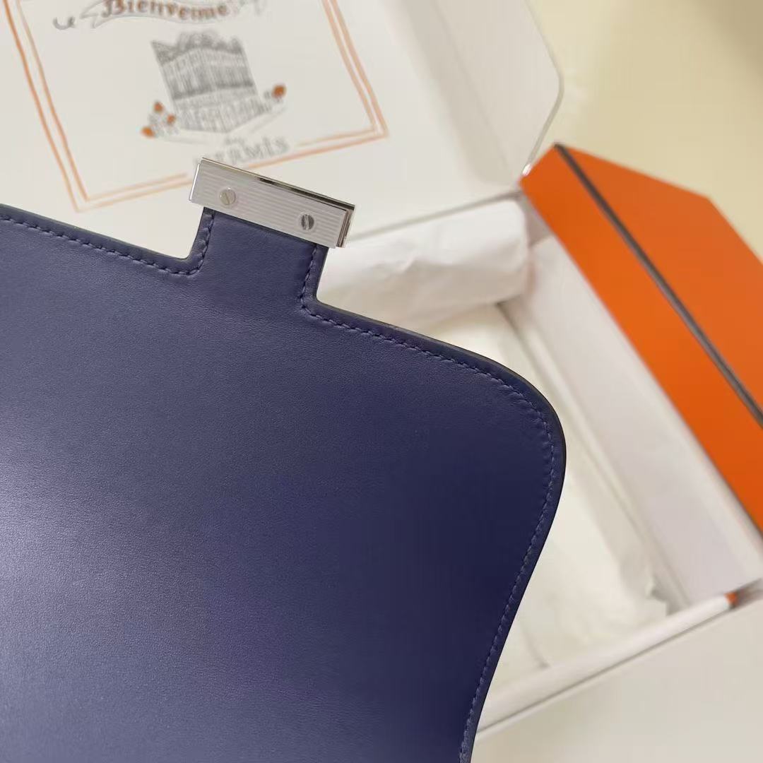 Hermes 2026 Constance Bag Blue Indigo Epsom Leather With Silver Hardware