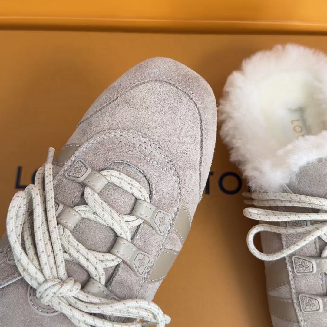 Louis Vuitton 2026 Sneakerina Open Back Light Grey Suede