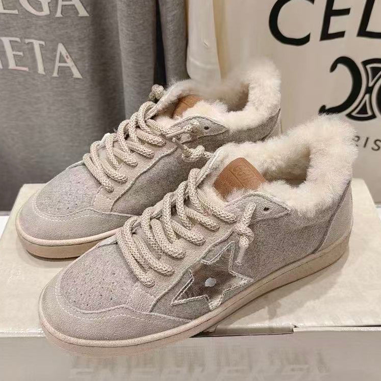 Golden Goose 2026 Ball Star Sneakers Grey Suede-trimmed