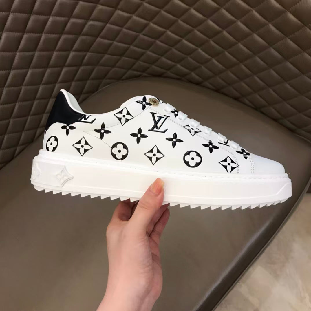 Louis Vuitton 2026 Time Out Sneaker Black White Leather