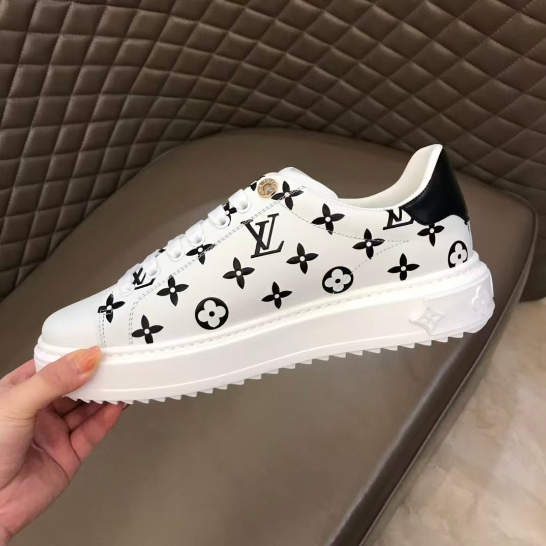 Louis Vuitton 2026 Time Out Sneaker Black White Leather