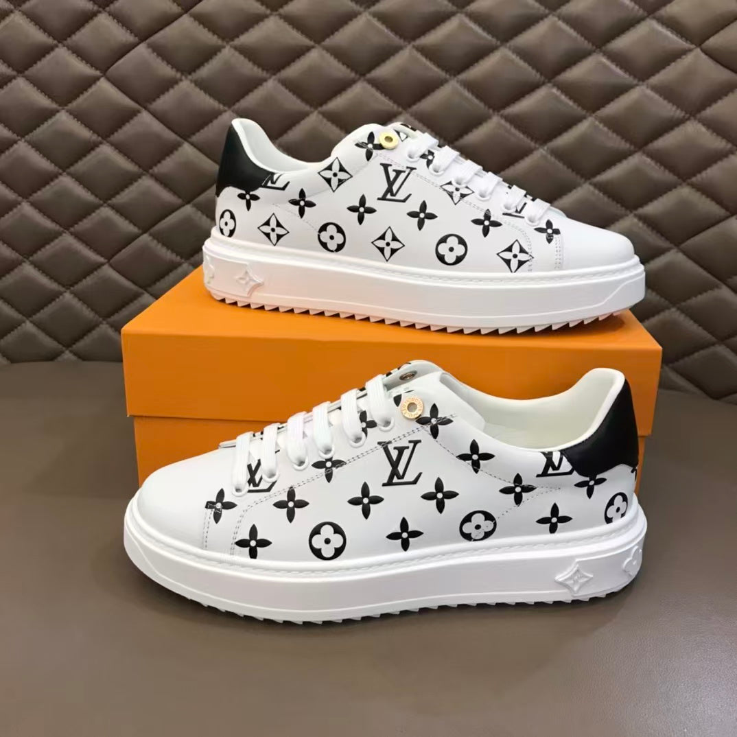 Louis Vuitton 2026 Time Out Sneaker Black White Leather