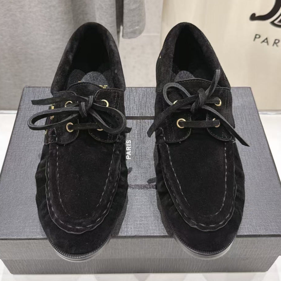 Saint Laurent 2026 Lace Up Loafers Suede