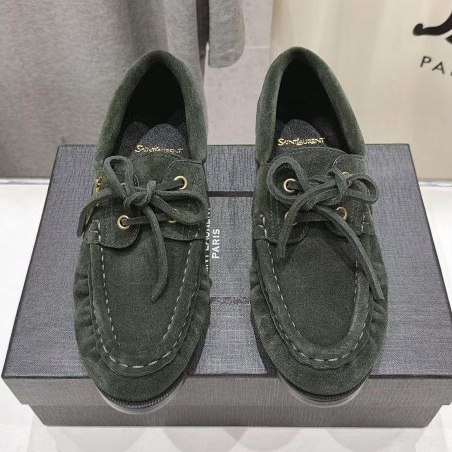 Saint Laurent 2026 Lace Up Loafers Suede