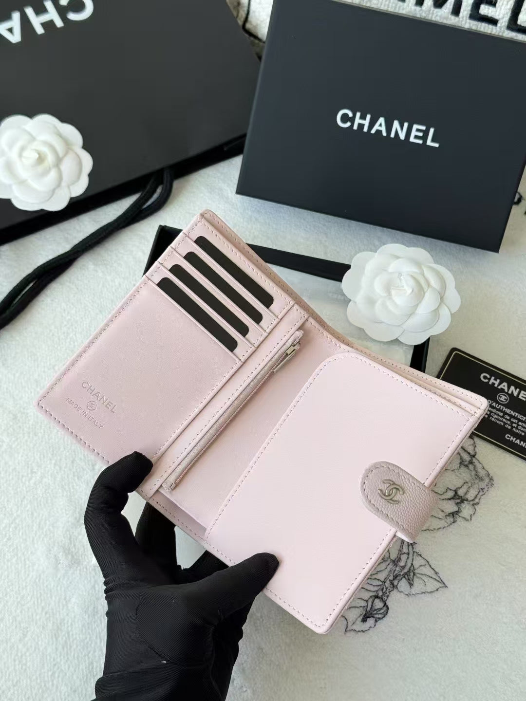Chanel 2026 Matelasse Quilted Card Wallet 15cm Leather