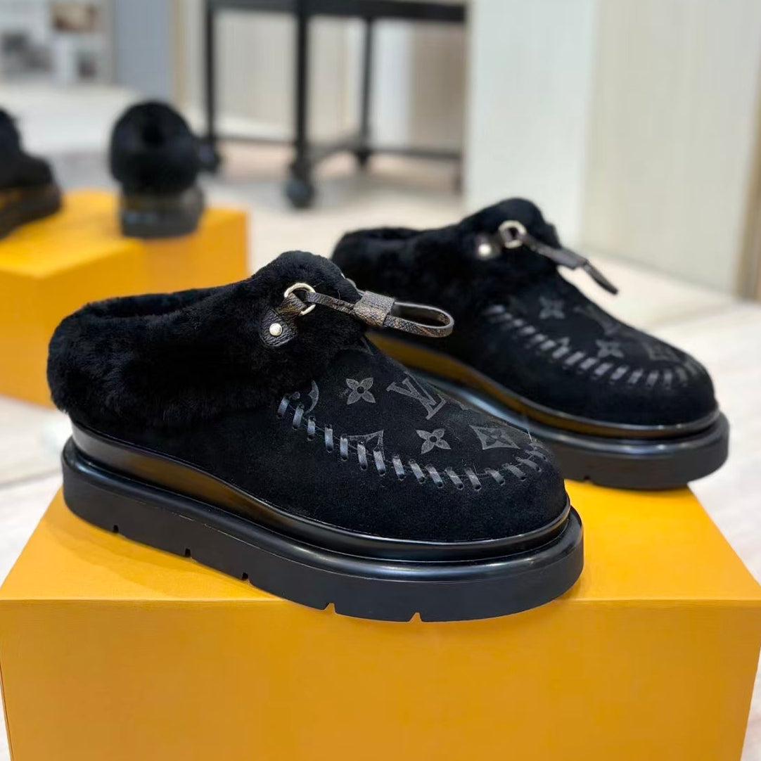 Louis Vuitton 2026 Cortina Closed Mule Suede Wool