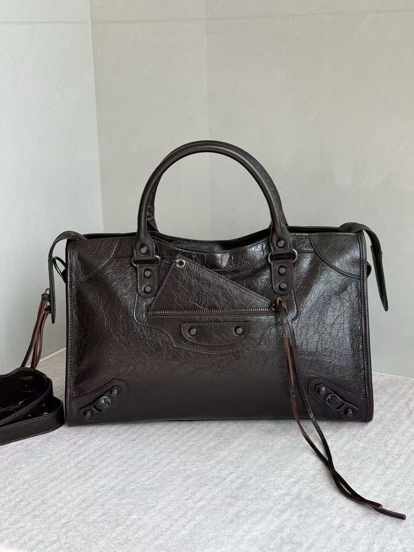 Balenciaga 2026 Le City Large Bag 46cm Crinkled Leather