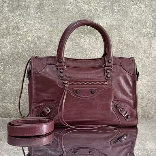 Balenciaga 2026 Le City Large Bag 46cm Crinkled Leather