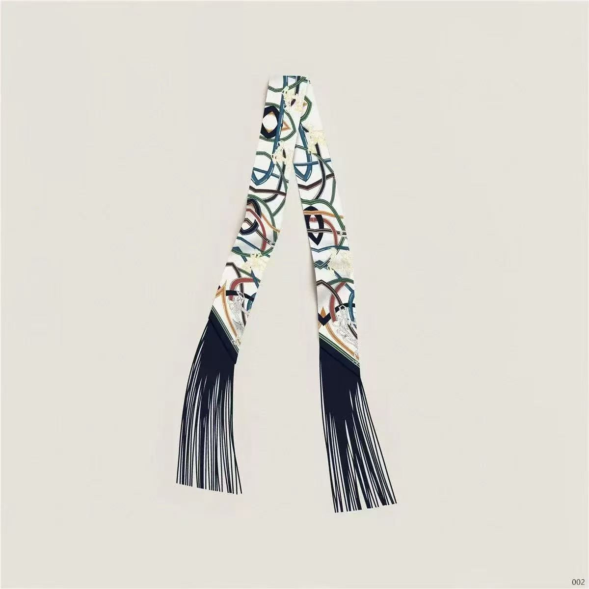 Hermes 2026 Bandana Fringes Twilly Scarf 86cm Silk 217486