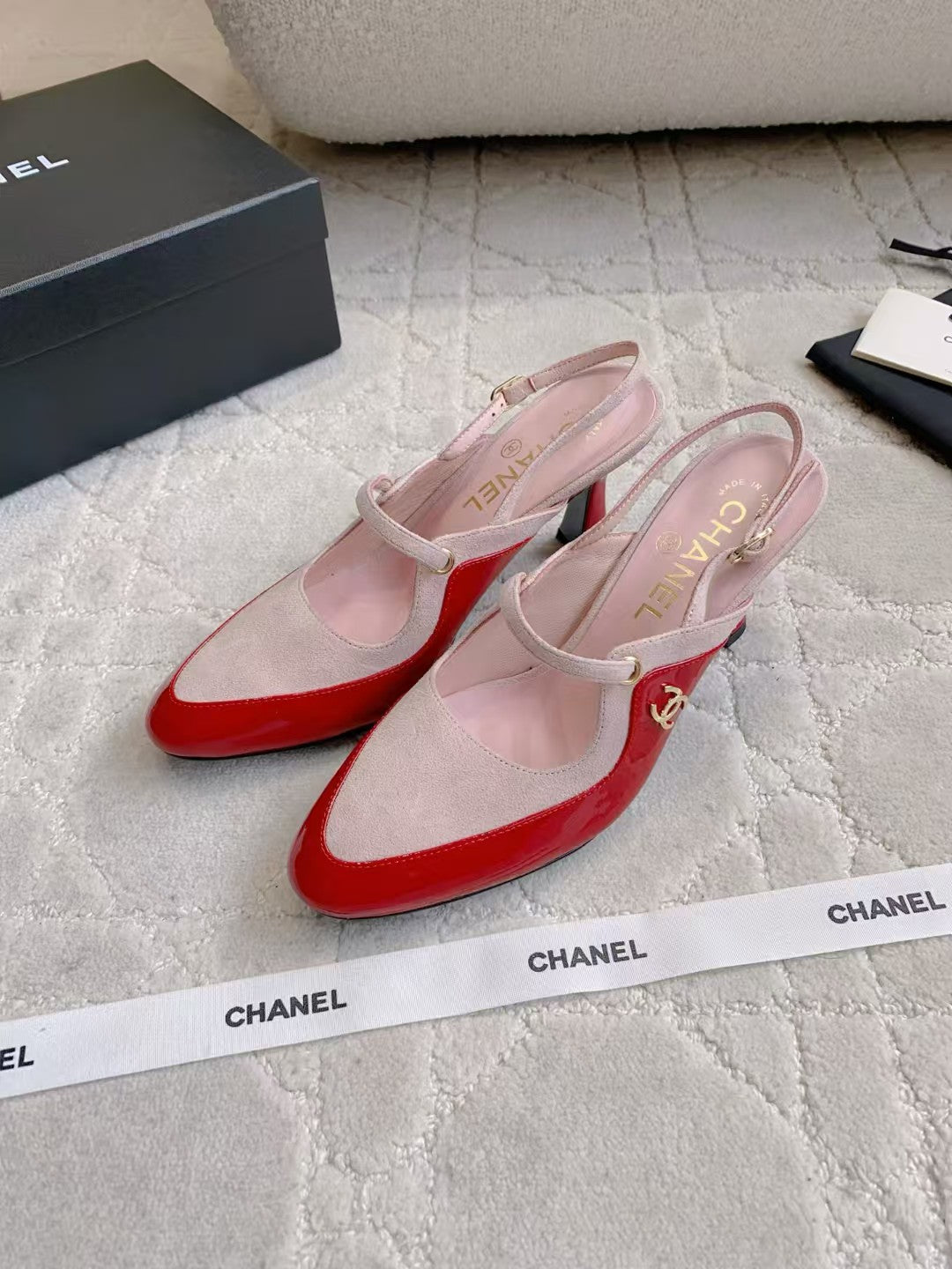 Chanel 2026 Two-Tone Slingback 70mm Suede Leather 671567