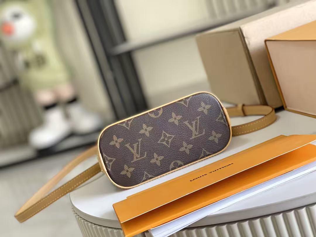 Louis Vuitton 2026 Nano Alma Monogram Bag 18cm Brown Leather