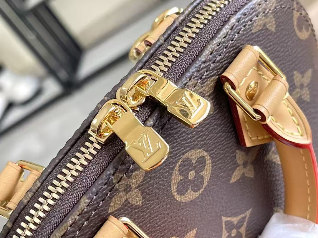 Louis Vuitton 2026 Nano Alma Monogram Bag 18cm Brown Leather