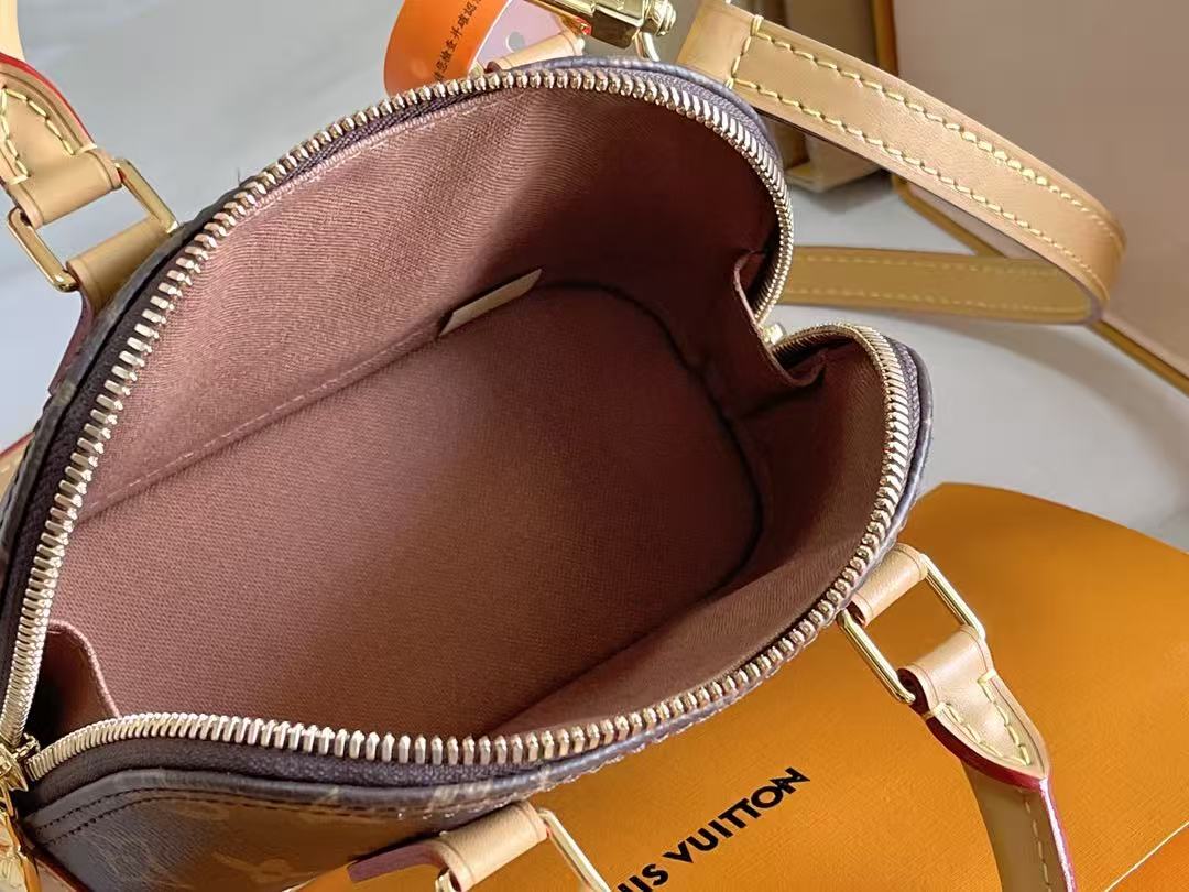 Louis Vuitton 2026 Nano Alma Monogram Bag 18cm Brown Leather