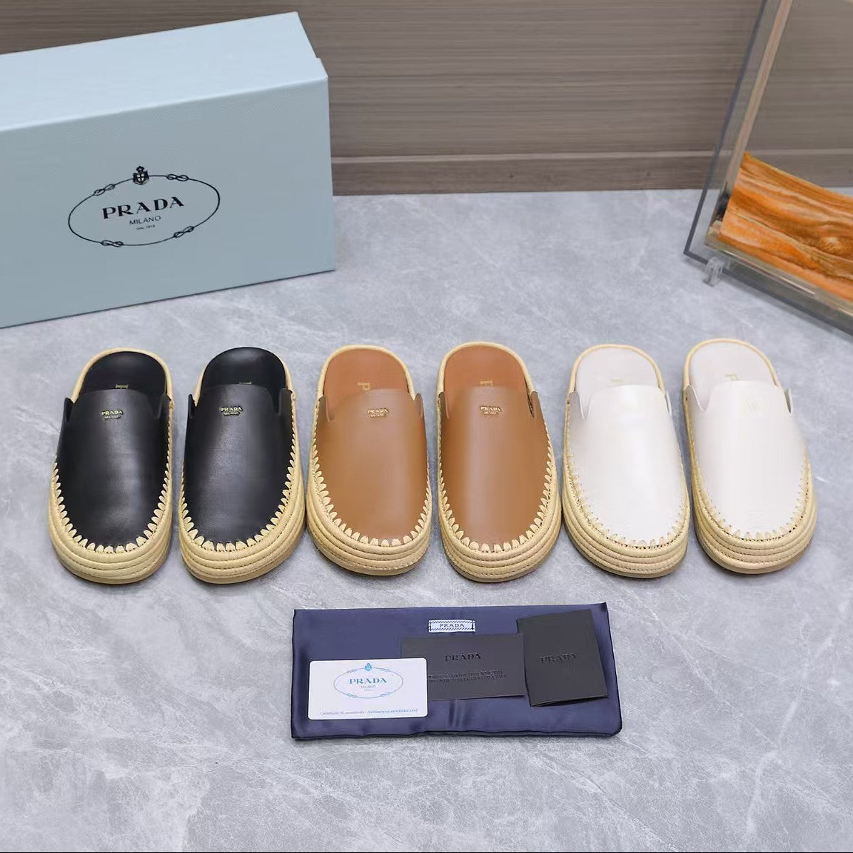 Prada 2026 Mule Woven Leather