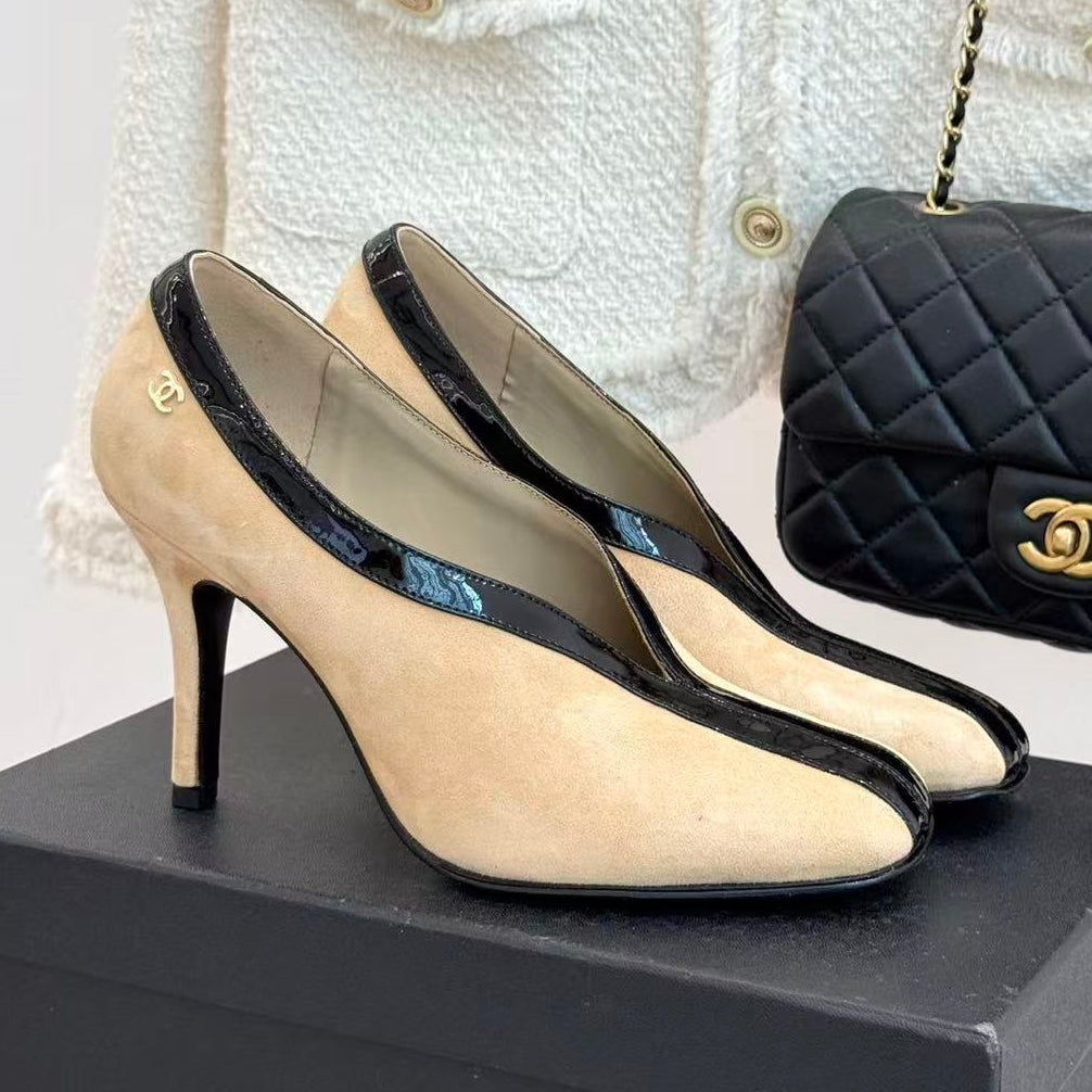 Chanel 2026 Two Tone Pumps 95mm Suede