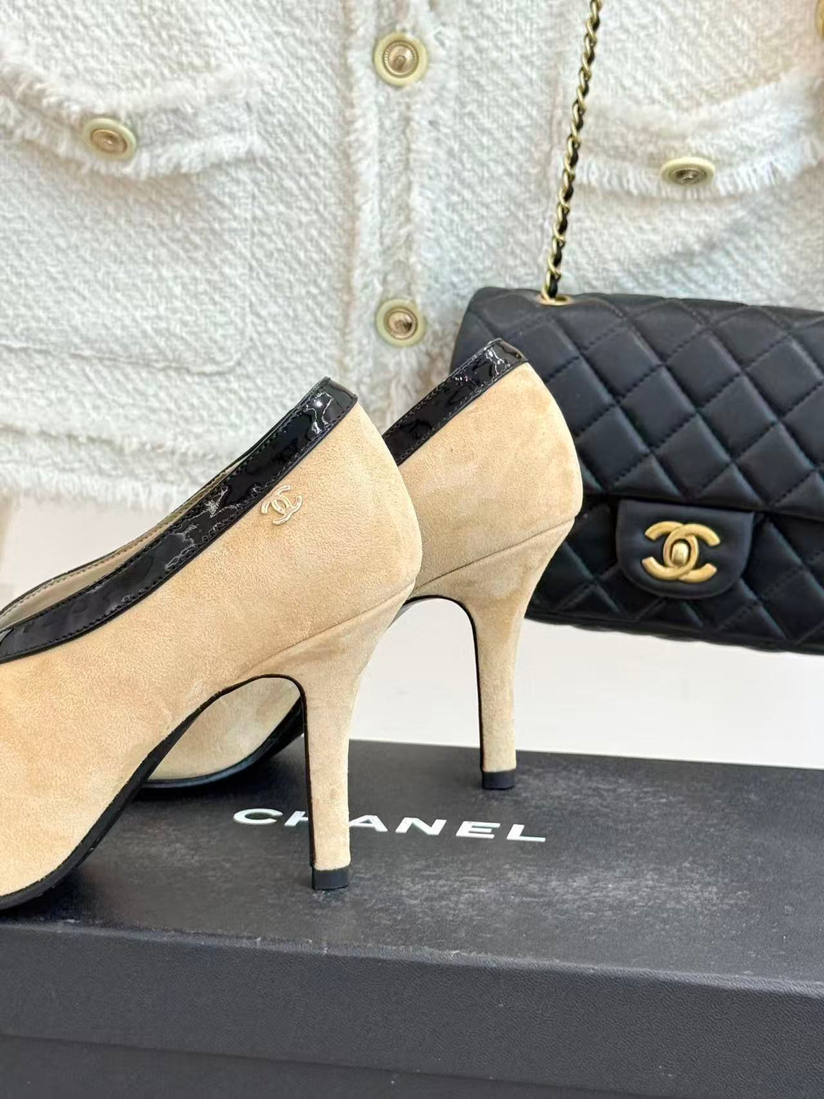 Chanel 2026 Two Tone Pumps 95mm Suede