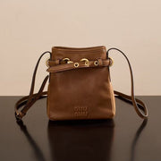MiuMiu 2026 Pouch Bag 18cm Brown Nappa Leather