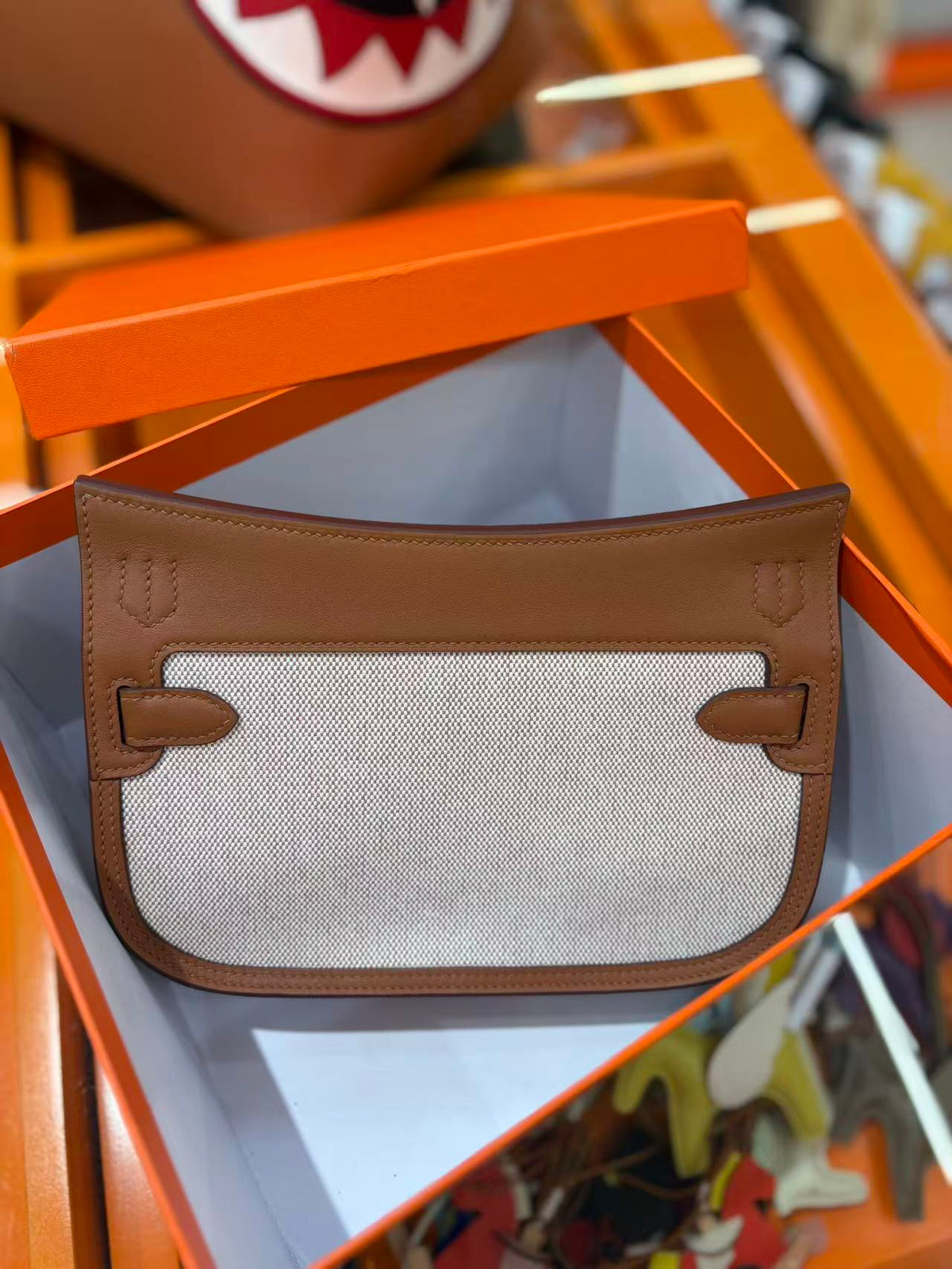 Hermes 2026 Toile Mini Jypsiere Bag 23cm Leather Canvas