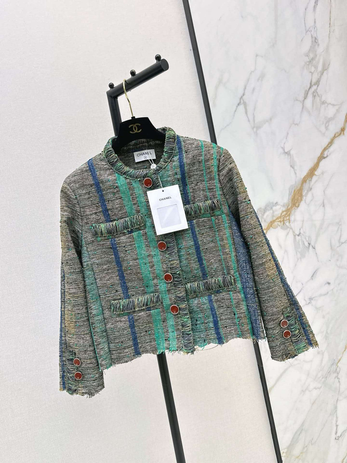 Chanel 2026 Jacket And Skirt Set Blue Mix Colors Tweed