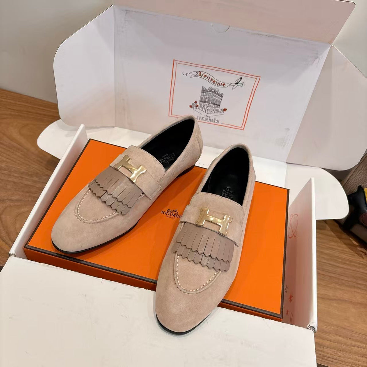 Hermes 2026 Royal Loafers Suede Canvas