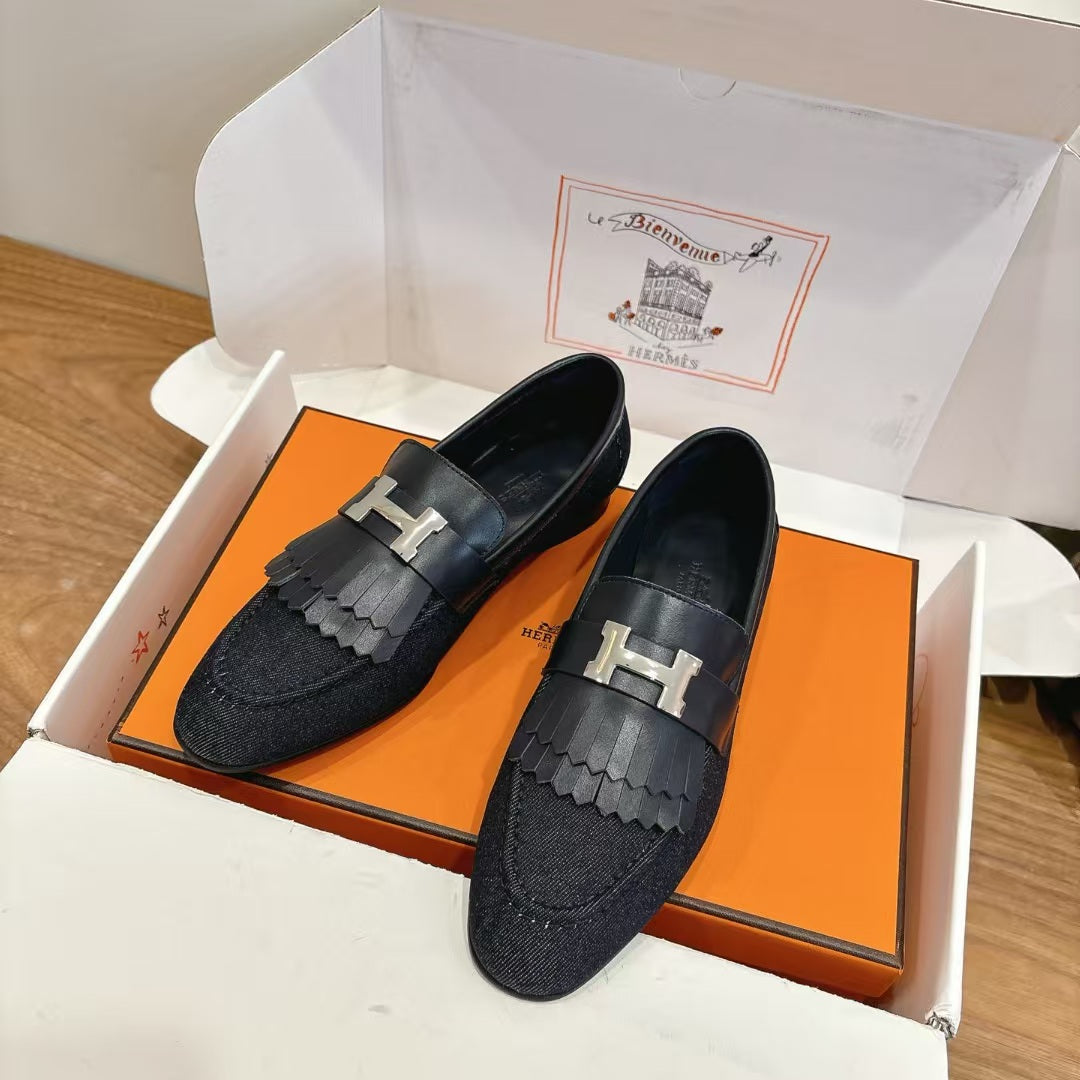 Hermes 2026 Royal Loafers Suede Canvas