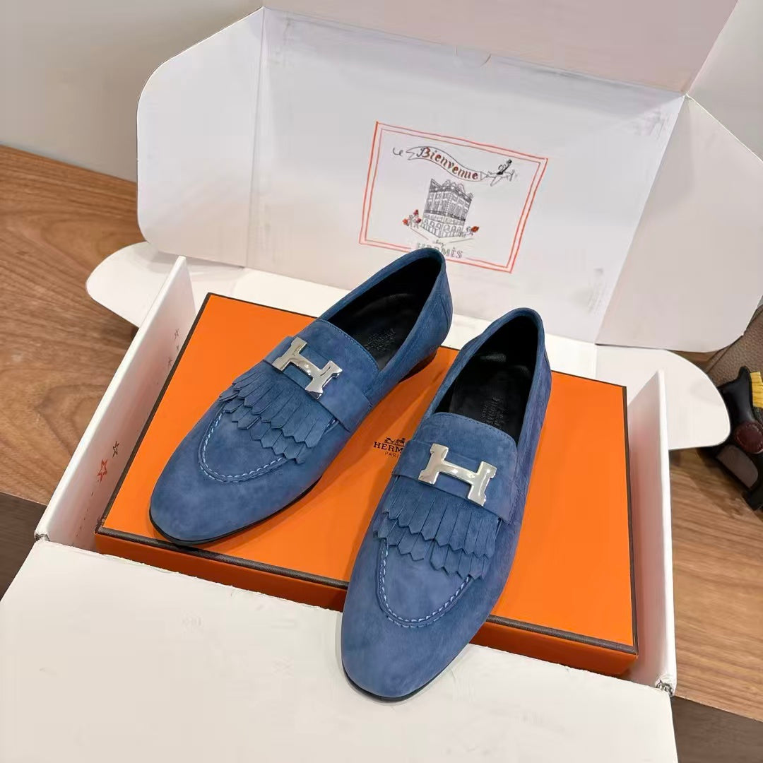 Hermes 2026 Royal Loafers Suede Canvas