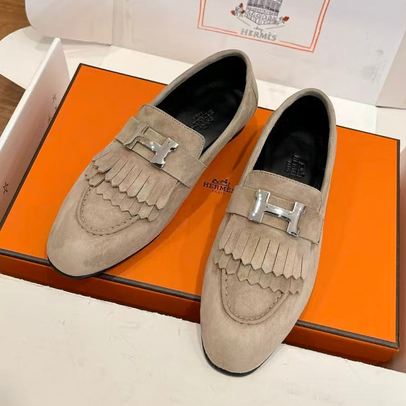 Hermes 2026 Royal Loafers Suede Canvas