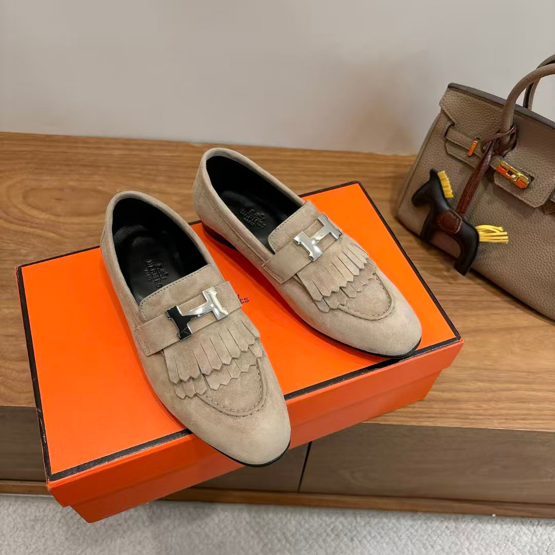 Hermes 2026 Royal Loafers Suede Canvas