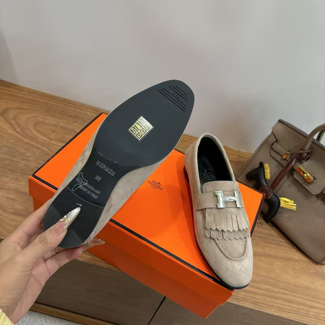Hermes 2026 Royal Loafers Suede Canvas