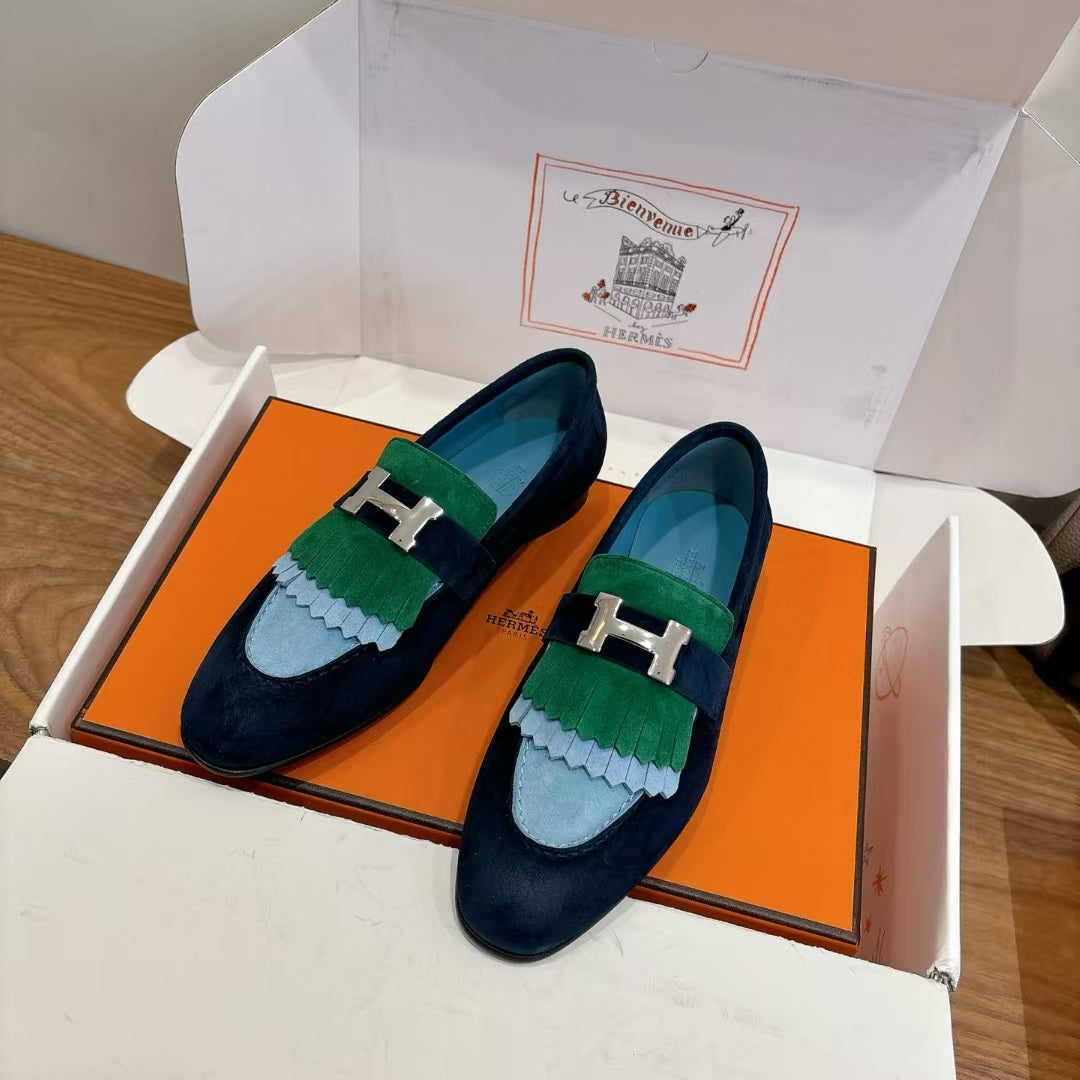 Hermes 2026 Royal Loafers Suede Canvas