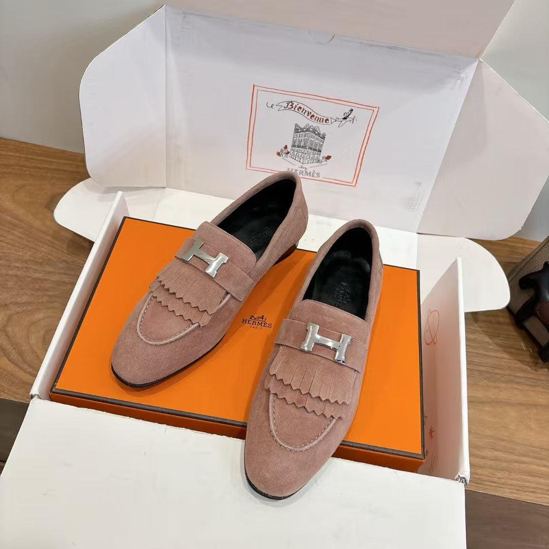 Hermes 2026 Royal Loafers Suede Canvas