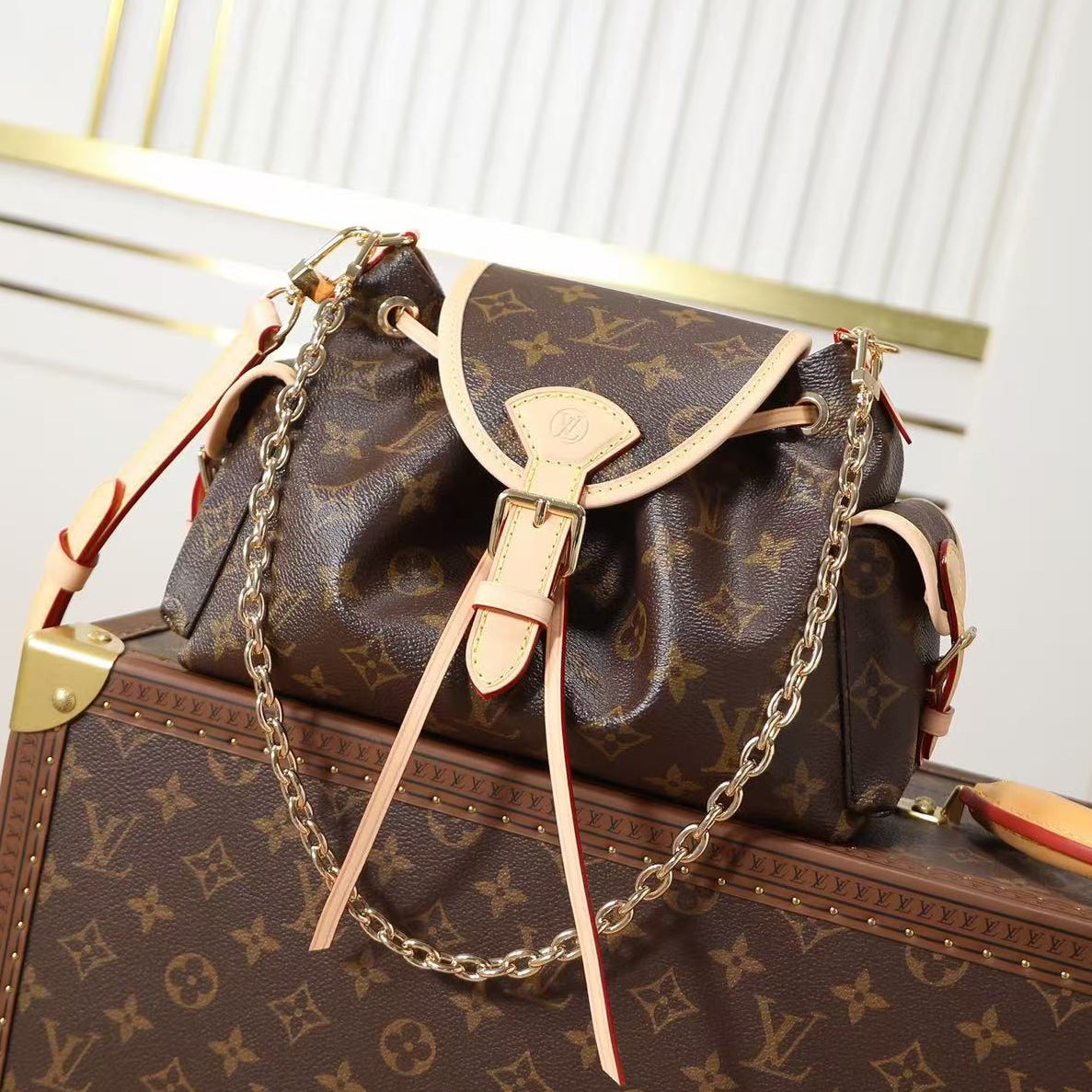 Louis Vuitton 2026 Odyssee Monogram Bag 27cm Brown Leather
