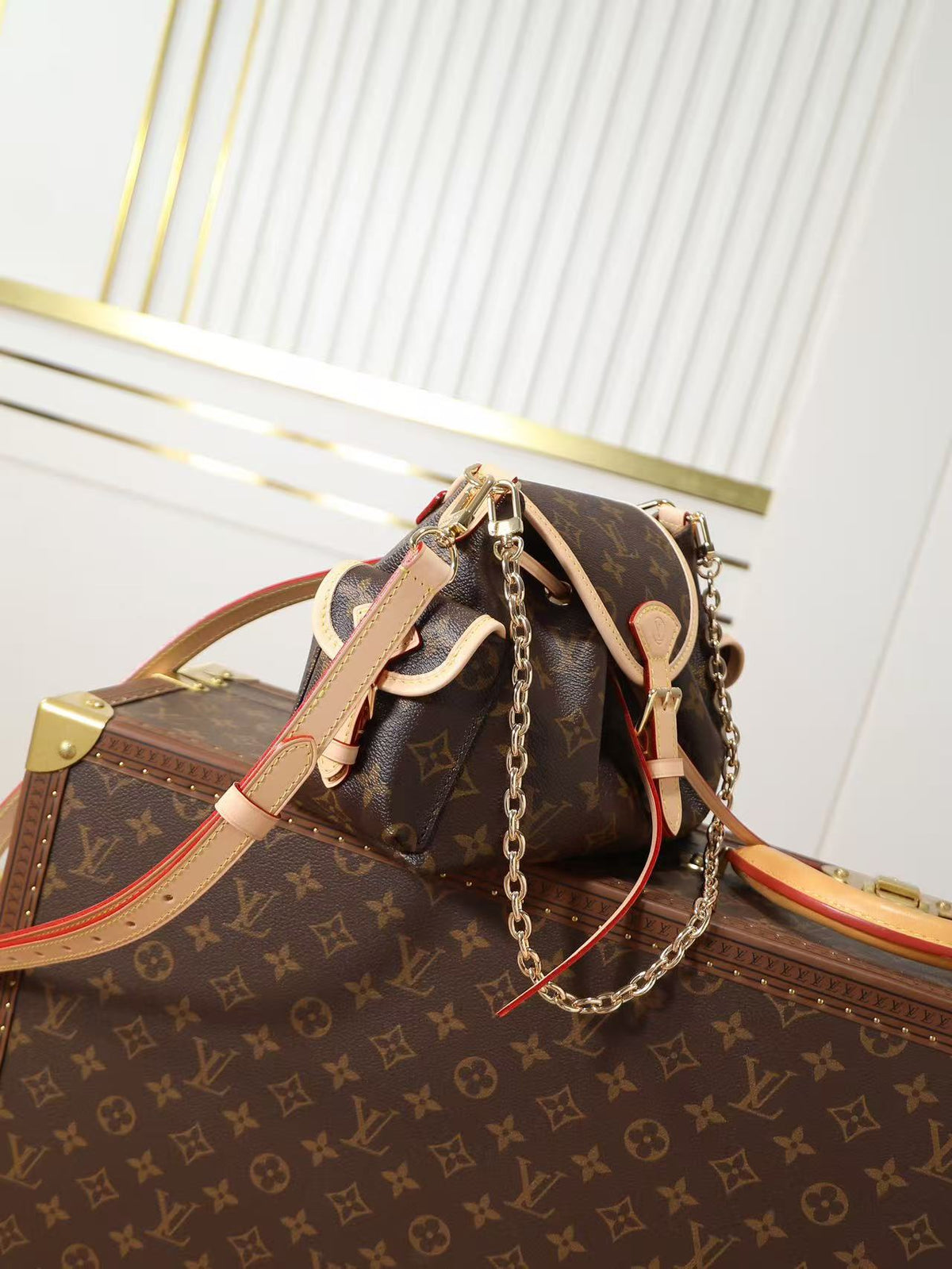 Louis Vuitton 2026 Odyssee Monogram Bag 27cm Brown Leather