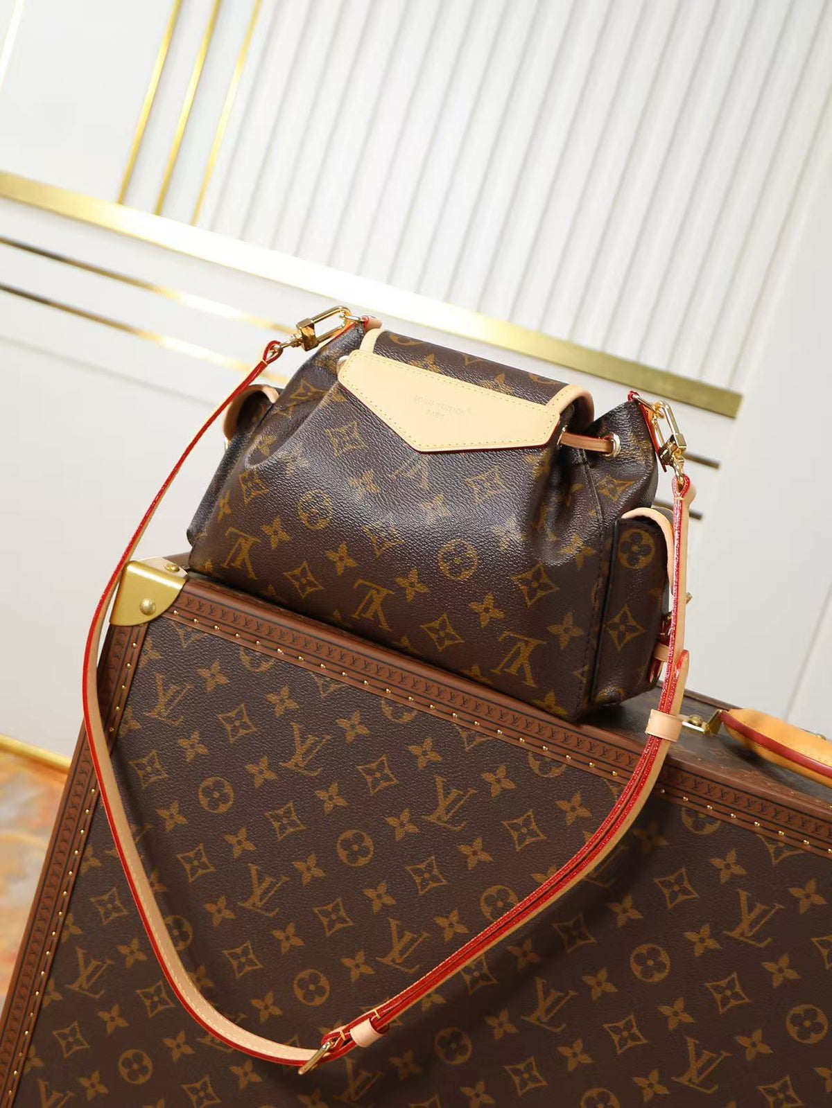 Louis Vuitton 2026 Odyssee Monogram Bag 27cm Brown Leather