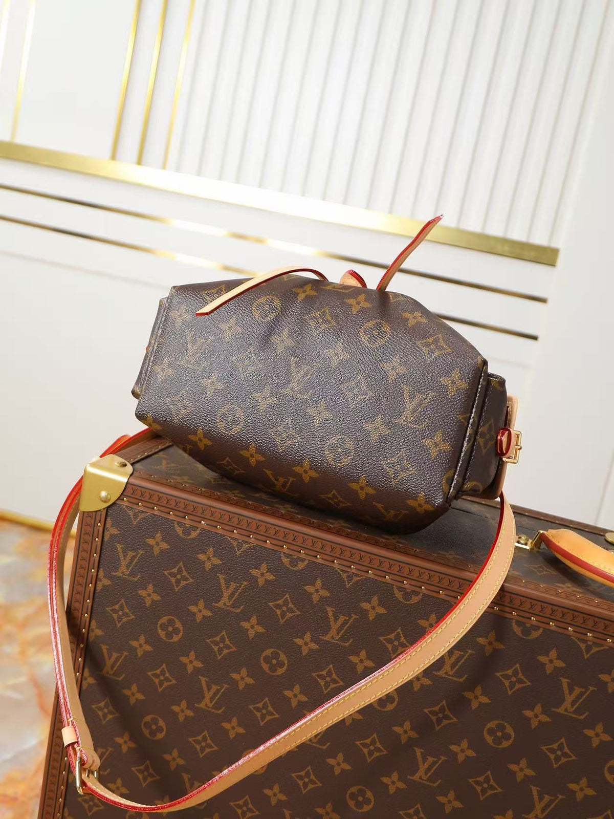 Louis Vuitton 2026 Odyssee Monogram Bag 27cm Brown Leather