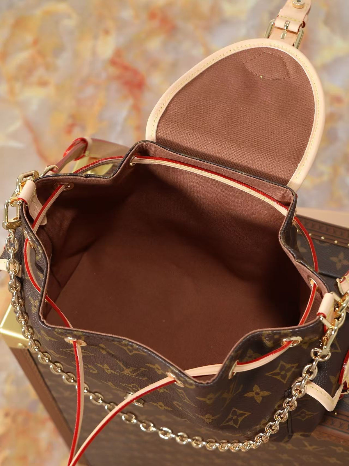 Louis Vuitton 2026 Odyssee Monogram Bag 27cm Brown Leather