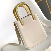 Bulgari 2026 Serpentine Tote Bag 17cm Ivory Leather