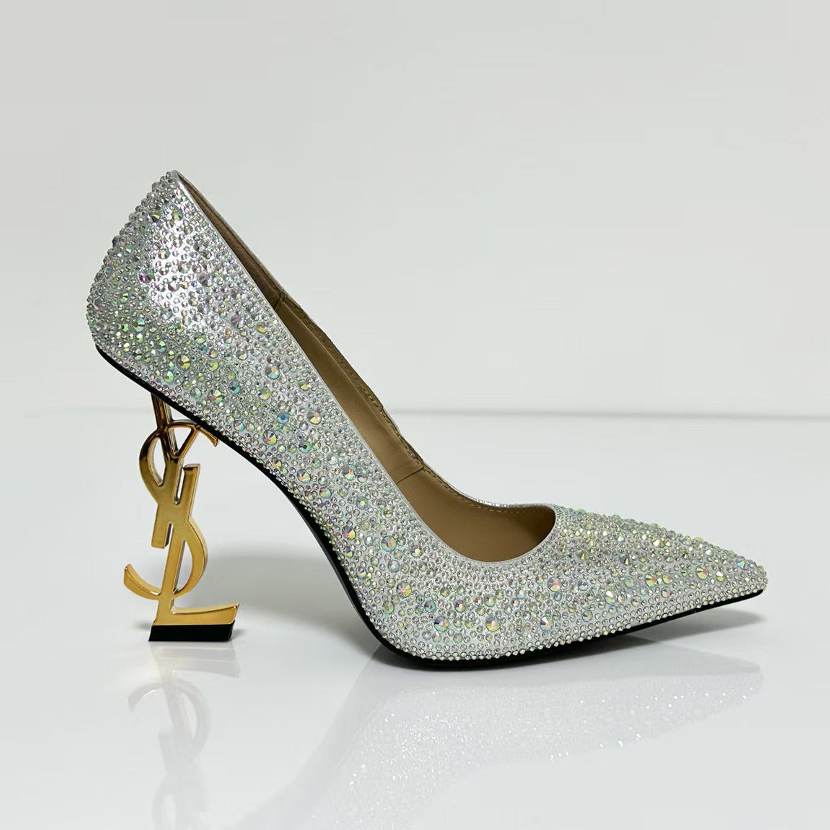 YSL 2026 Embellished Rhinestones Opyum Pumps Leather
