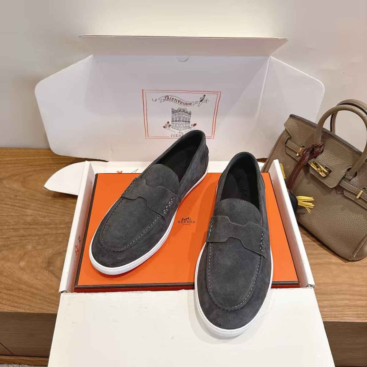 Hermes 2026 Job Loafers Suede 849203