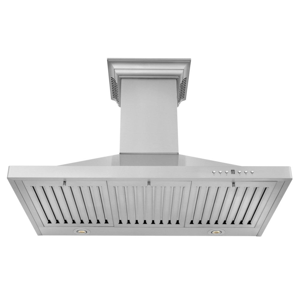 ZLINE Wall Mount Range Hood in Stainless Steel with Built-in CrownSound® Bluetooth Speakers (KBCRN-BT)