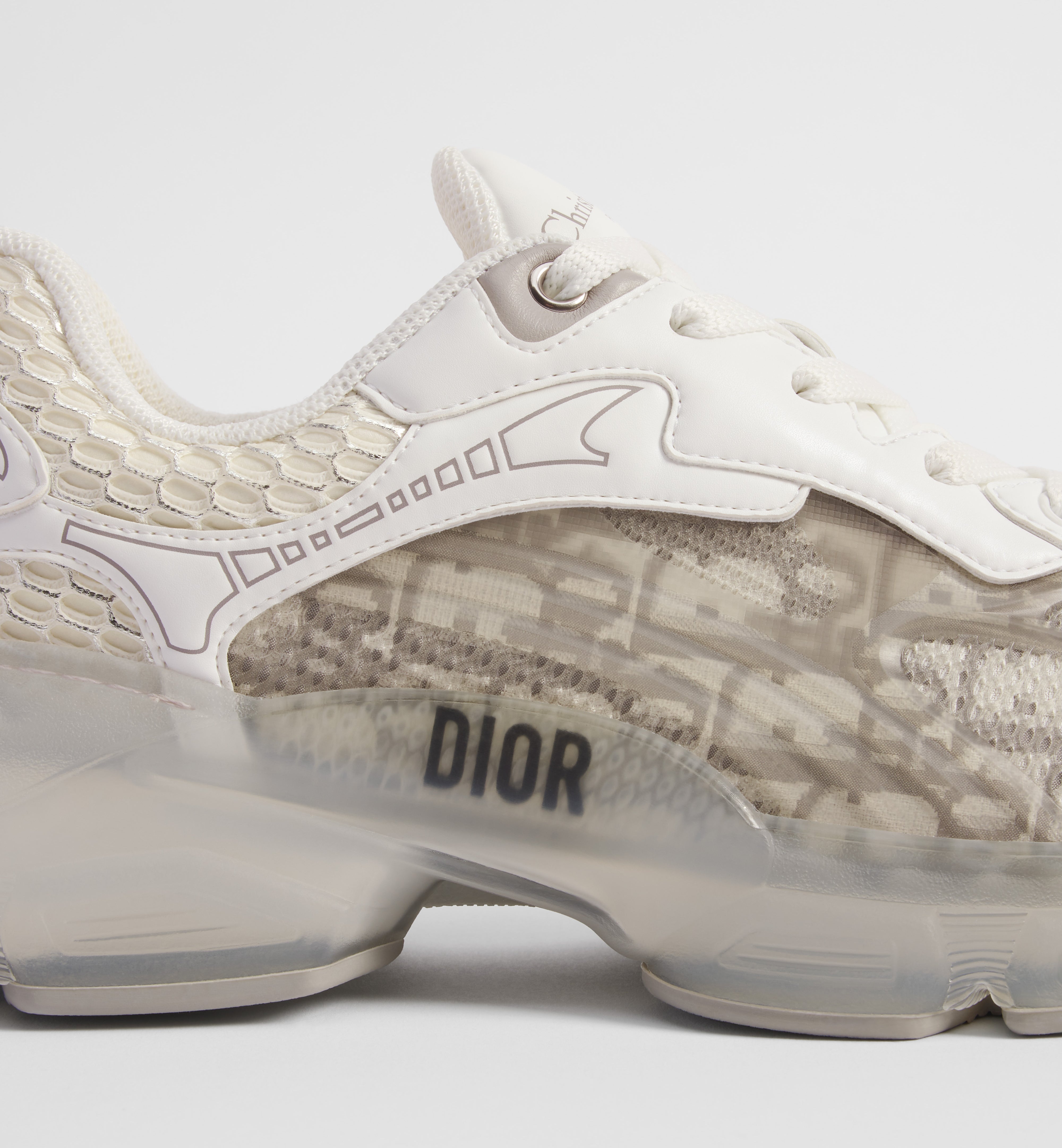 Dior 2026 Vibe Sneaker Gray Dior Oblique Technical Fabric and Transparent Rubber