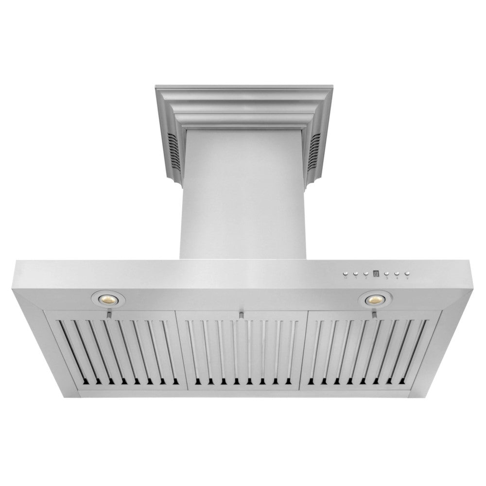 ZLINE Wall Mount Range Hood In Stainless Steel With Built-In CrownSound® Bluetooth Speakers (KECRN-BT)